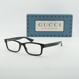 Gucci GG1717O 001 Rectangle Eyeglasses - Shiny Black 54mm